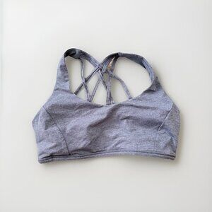 Lululemon Free To Be Serene Bra Size 10 Heathered Grey Strappy Back